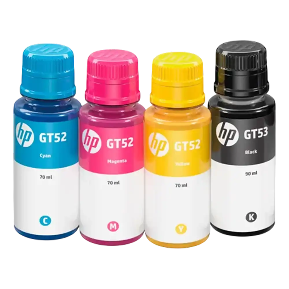 KIT BOTELLA DE TINTA HP GT52 Y GT53 NEGRO, CYAN, MAGENTA Y YELLOW - Imagen 2