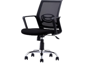 SILLA SEMIEJECUTIVA L-123 COLOR NEGRO DE MESH RODOS CROMADOS